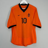 Shop 2000/02 NETHERLANDS BERGKAMP #10 HOME SHIRT (L) NIKE, classic football shirts, vintage football shirts & retro soccer jerseys at Cult Kits