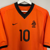 Shop 2000/02 NETHERLANDS BERGKAMP #10 HOME SHIRT (L) NIKE, classic football shirts, vintage football shirts & retro soccer jerseys at Cult Kits