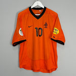Shop 2000/02 NETHERLANDS BERGKAMP #10 HOME SHIRT (M) NIKE, classic football shirts, vintage football shirts & retro soccer jerseys at Cult Kits
