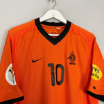 Shop 2000/02 NETHERLANDS BERGKAMP #10 HOME SHIRT (M) NIKE, classic football shirts, vintage football shirts & retro soccer jerseys at Cult Kits