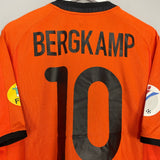 Shop 2000/02 NETHERLANDS BERGKAMP #10 HOME SHIRT (M) NIKE, classic football shirts, vintage football shirts & retro soccer jerseys at Cult Kits