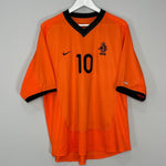 Shop 2000/02 NETHERLANDS BERGKAMP #10 HOME SHIRT (XL) NIKE, classic football shirts, vintage football shirts & retro soccer jerseys at Cult Kits