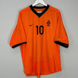 Shop 2000/02 NETHERLANDS BERGKAMP #10 HOME SHIRT (XL) NIKE, classic football shirts, vintage football shirts & retro soccer jerseys at Cult Kits
