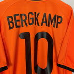 Shop 2000/02 NETHERLANDS BERGKAMP #10 HOME SHIRT (XL) NIKE, classic football shirts, vintage football shirts & retro soccer jerseys at Cult Kits