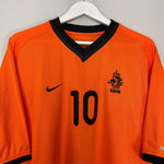 Shop 2000/02 NETHERLANDS BERGKAMP #10 HOME SHIRT (XL) NIKE, classic football shirts, vintage football shirts & retro soccer jerseys at Cult Kits