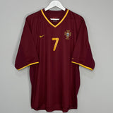 Shop 2000/02 PORTUGAL FIGO #7 HOME SHIRT (XL) NIKE, classic football shirts, vintage football shirts & retro soccer jerseys at Cult Kits