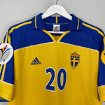 Shop 2000/02 SWEDEN LARSSON #20 HOME SHIRT (L) ADIDAS, classic football shirts, vintage football shirts & retro soccer jerseys at Cult Kits