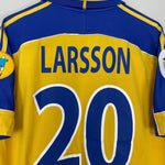 Shop 2000/02 SWEDEN LARSSON #20 HOME SHIRT (L) ADIDAS, classic football shirts, vintage football shirts & retro soccer jerseys at Cult Kits