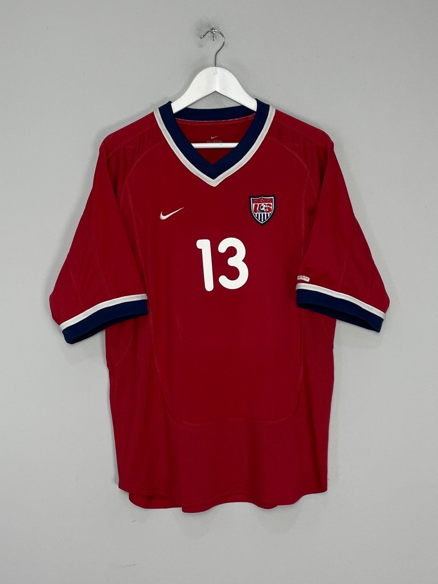 Shop 2000/02 USA JONES #13 AWAY SHIRT (L) NIKE, classic football shirts, vintage football shirts & retro soccer jerseys at Cult Kits