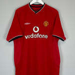 2000/01 MANCHESTER UNITED SOLSKJAER #20 HOME SHIRT (L) UMBRO VODAPHONE