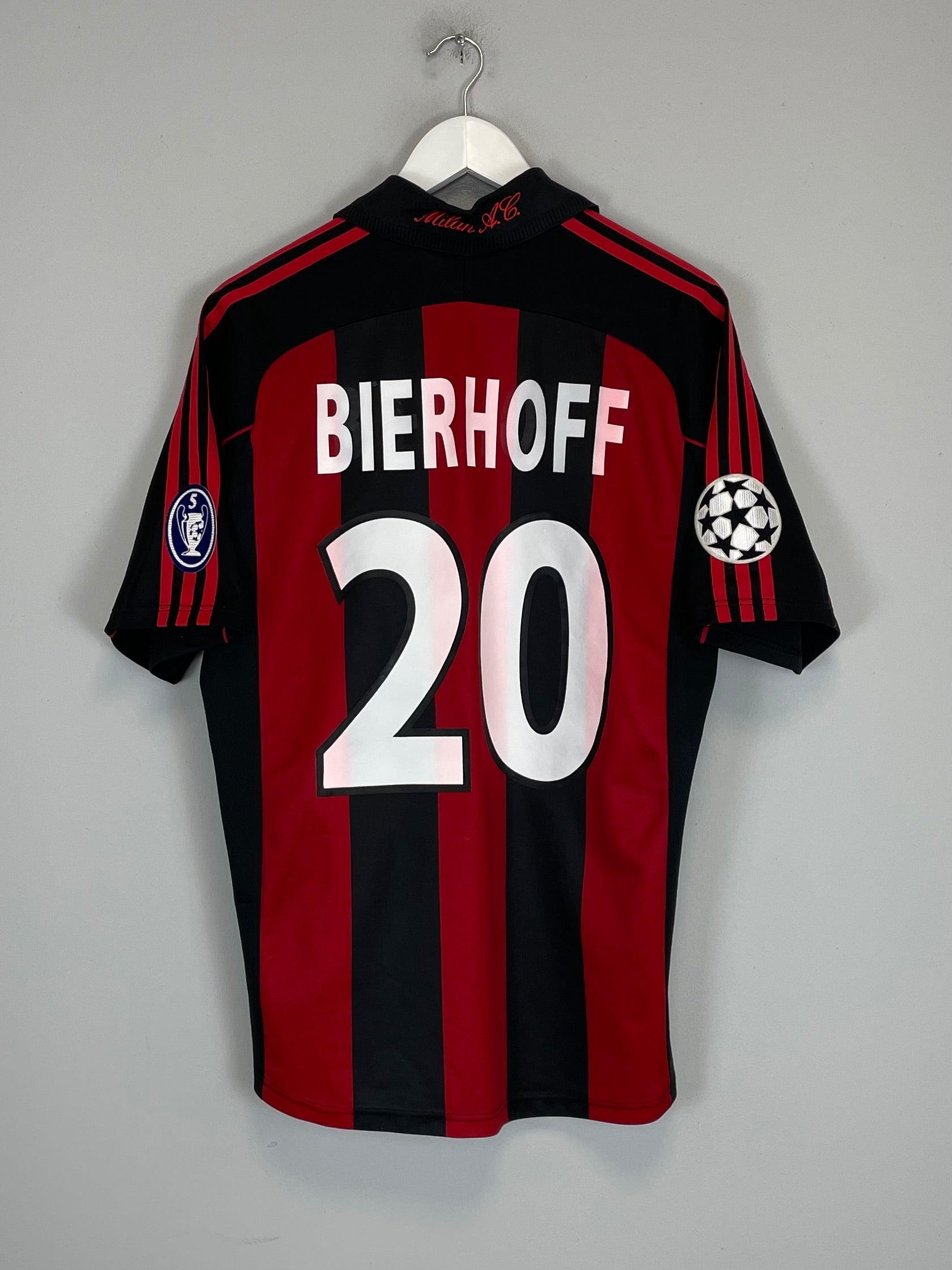 Shop 2000/02 AC MILAN BIERHOFF #20 C/L HOME SHIRT (M) ADIDAS, classic football shirts, vintage football shirts & retro soccer jerseys at Cult Kits