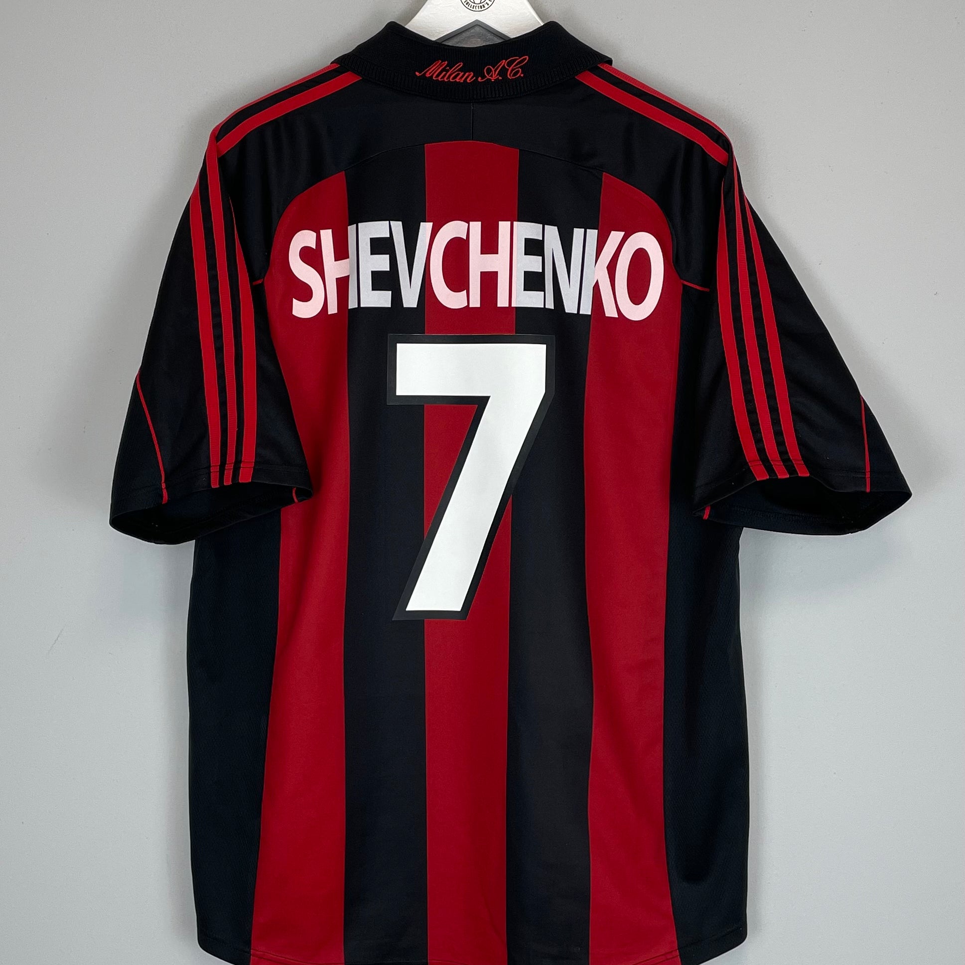 Shop 2000/02 AC MILAN SHEVCHENKO #7 HOME SHIRT (XL) ADIDAS, classic football shirts, vintage football shirts & retro soccer jerseys at Cult Kits