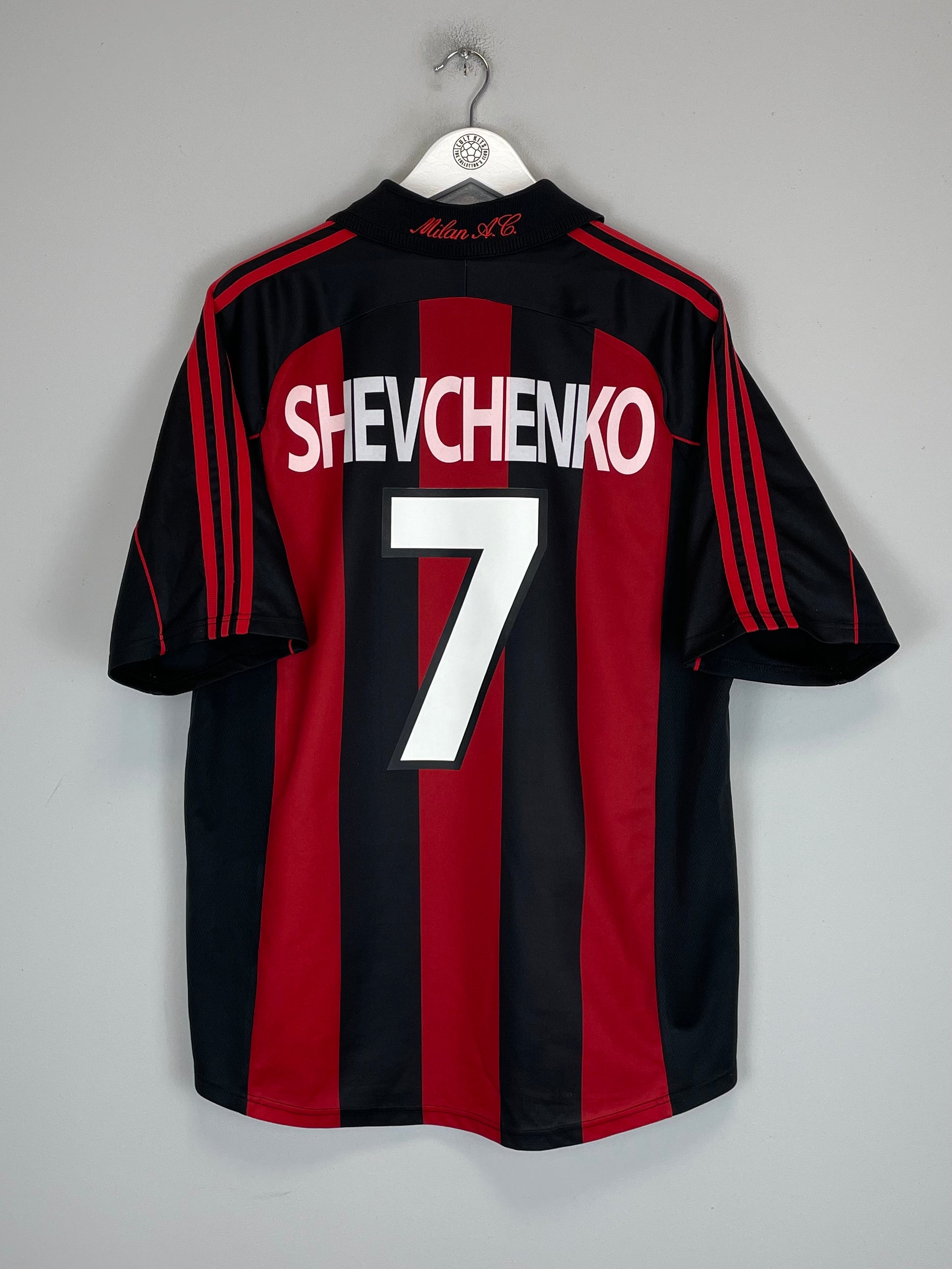 Shop 2000/02 AC MILAN SHEVCHENKO #7 HOME SHIRT (XL) ADIDAS, classic football shirts, vintage football shirts & retro soccer jerseys at Cult Kits