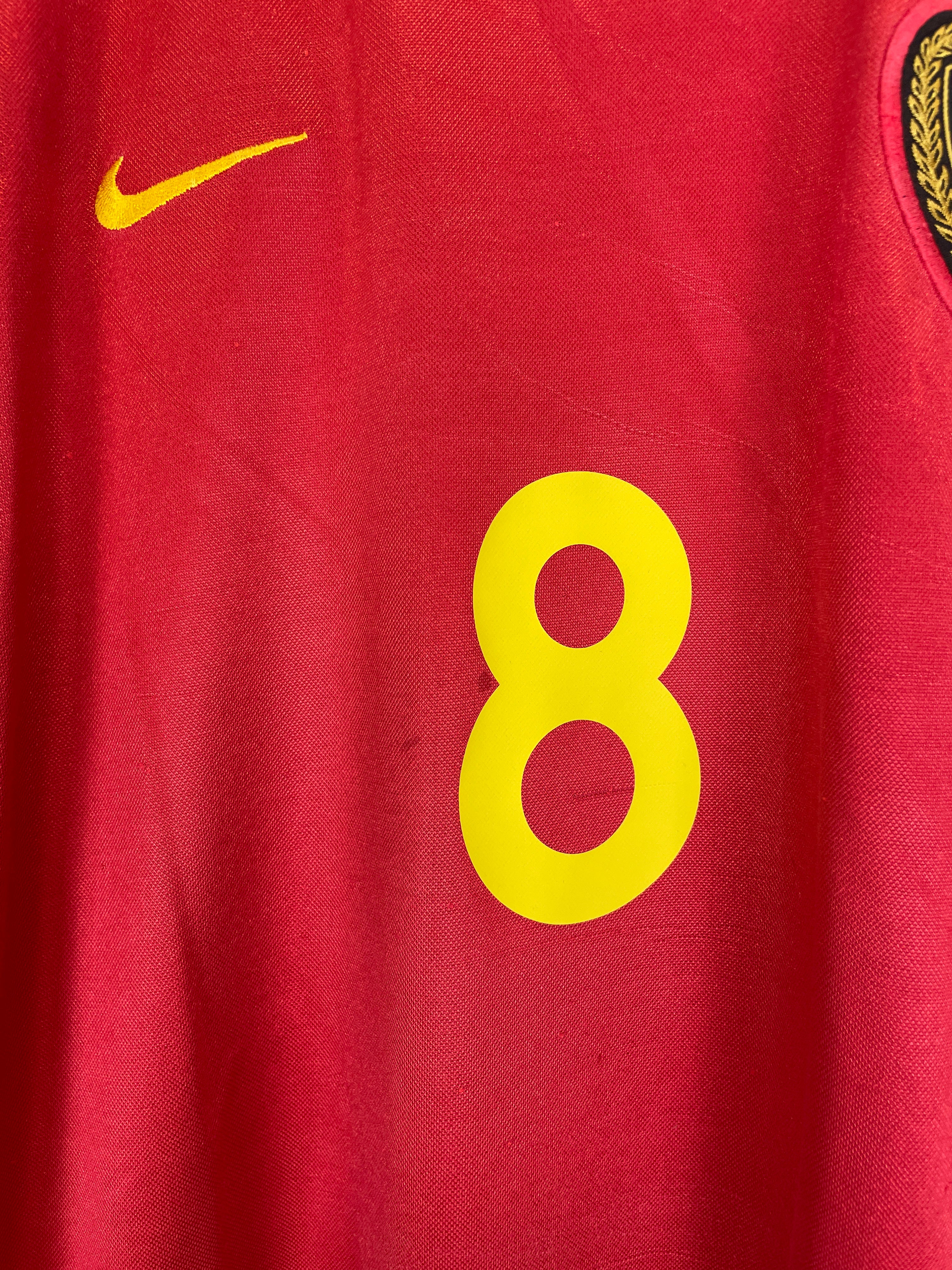 2000/02 BELGIUM GOOR #8 HOME SHIRT (M) NIKE FRONT DETAIL NUMBER