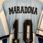 Shop 2001 ARGENTINA DIEGO MARADONA #10 TESTIMONIAL SHIRT (M) FILA, classic football shirts, vintage football shirts & retro soccer jerseys at Cult Kits