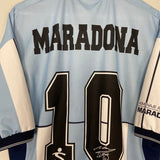 Shop 2001 ARGENTINA DIEGO MARADONA #10 TESTIMONIAL SHIRT (M) FILA, classic football shirts, vintage football shirts & retro soccer jerseys at Cult Kits