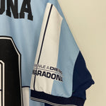 Shop 2001 ARGENTINA DIEGO MARADONA #10 TESTIMONIAL SHIRT (M) FILA, classic football shirts, vintage football shirts & retro soccer jerseys at Cult Kits