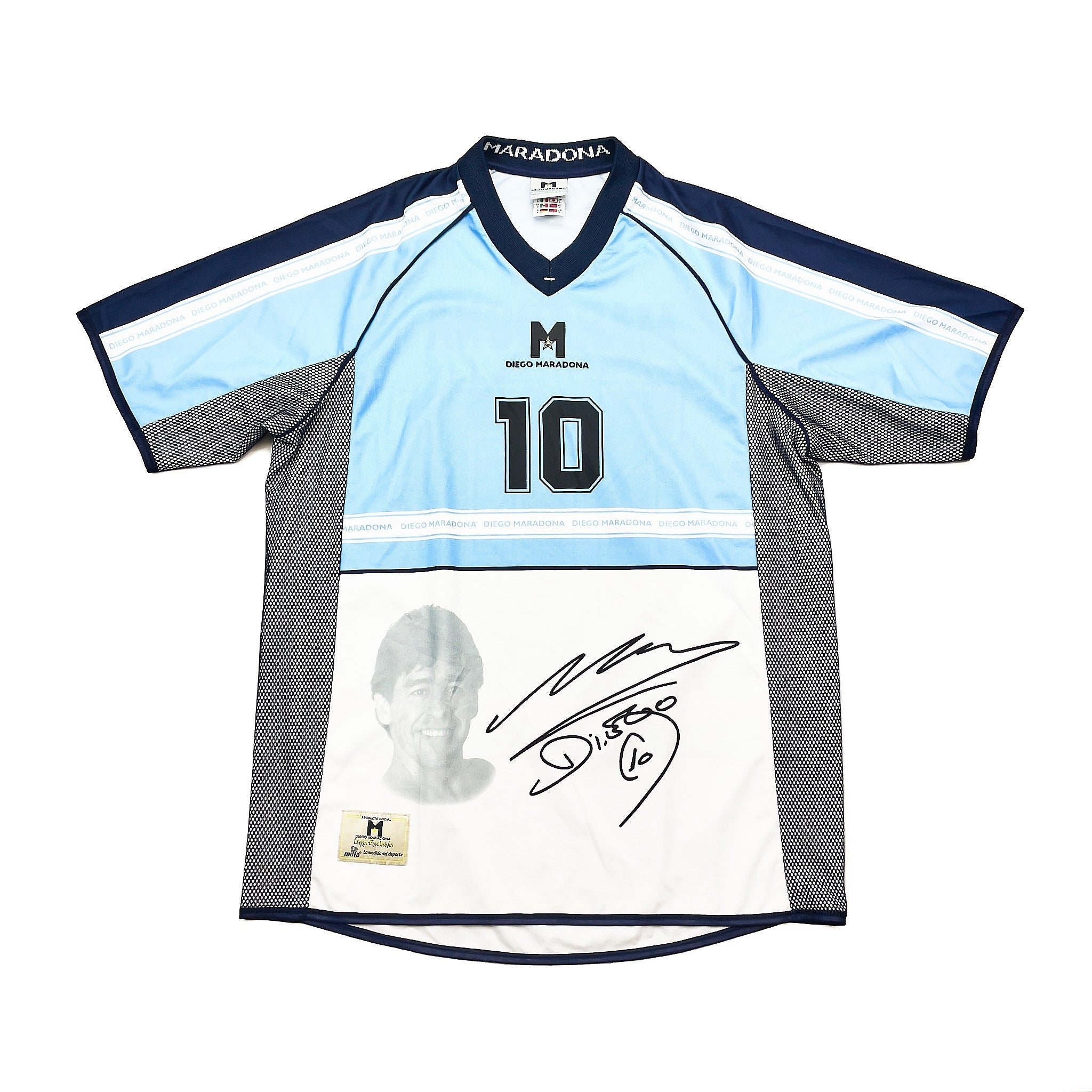 Buy 2001 Argentina Maradona 10 Tribute Shirt (L) DM ~ Free worldwide shipping available ~ Authentic Vintage Football Shirts from Cult Kits