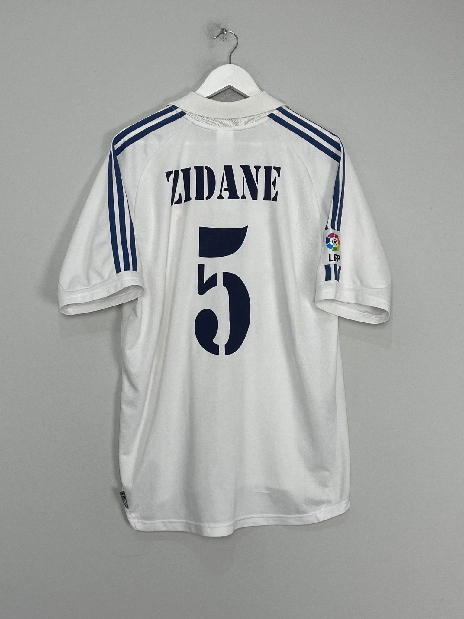 Shop 2001 REAL MADRID ZIDANE #5 HOME SHIRT (L) ADIDAS, classic football shirts, vintage football shirts & retro soccer jerseys at Cult Kits
