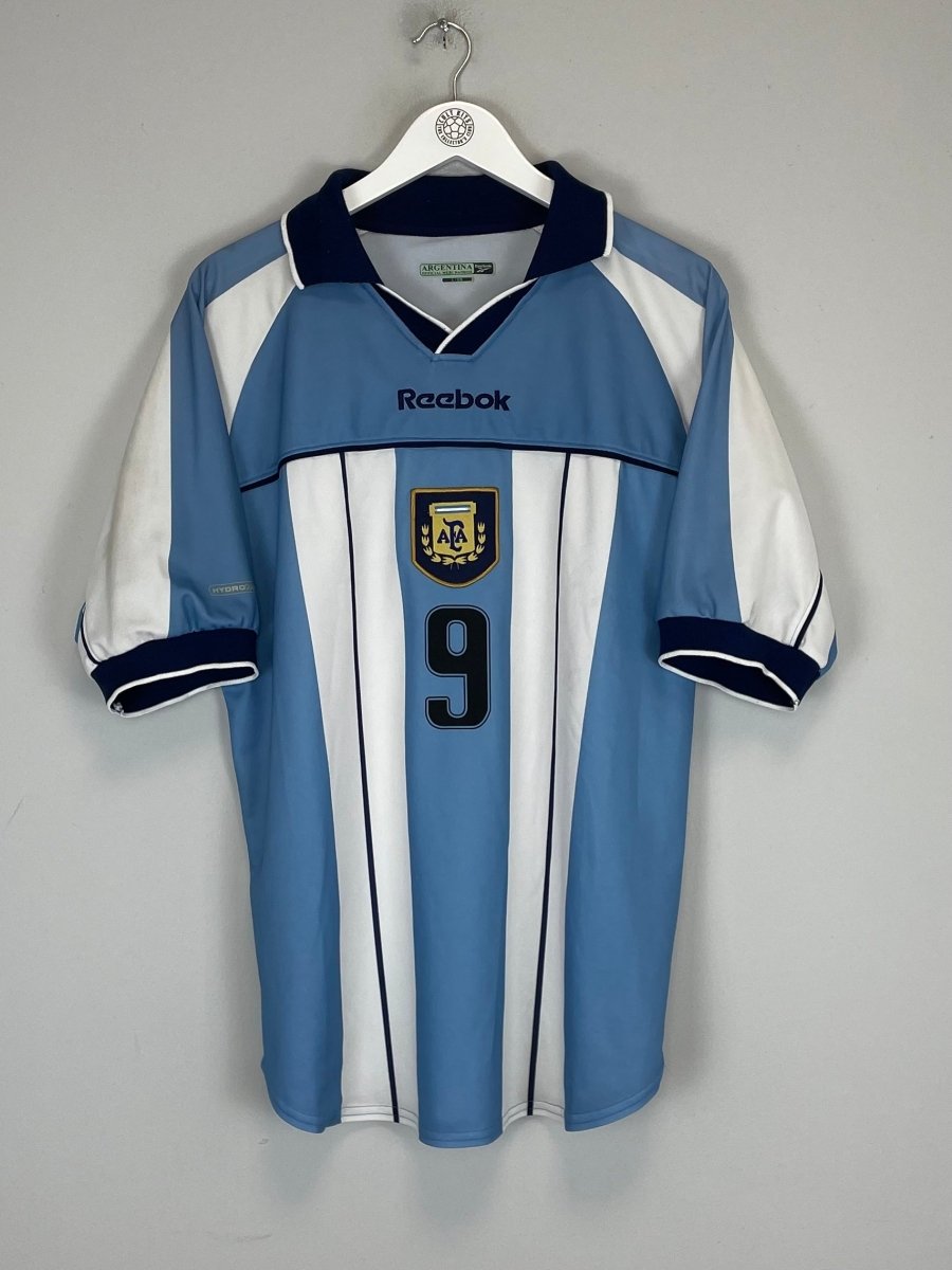 2001/02 ARGENTINA BATISTUTA 9 HOME SHIRT (L) REEBOK - Cult Kits - Large - Buy Vintage Football Shirts, Authentic Retro Football Shirts For Sale, Classic Football Shirts & Soccer Jersey