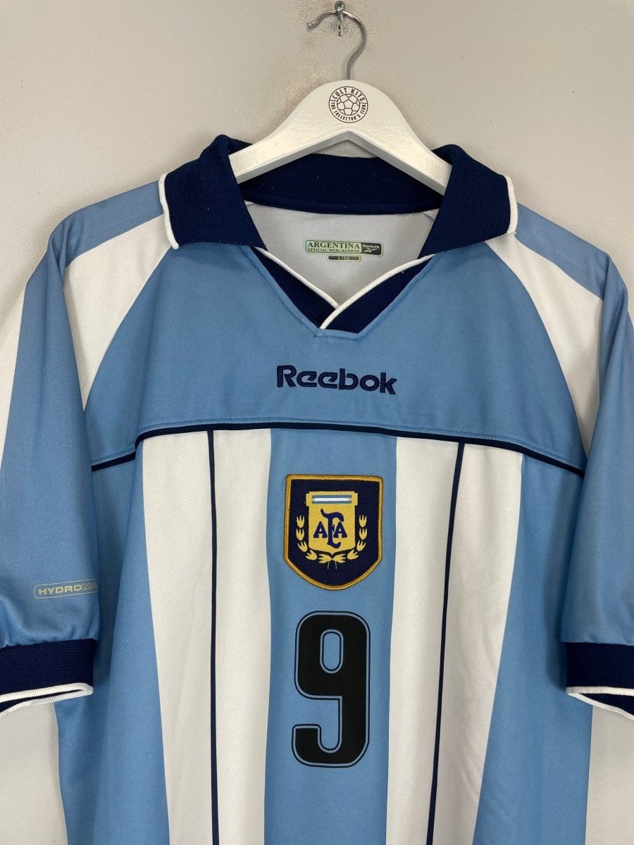 2001/02 ARGENTINA BATISTUTA 9 HOME SHIRT (L) REEBOK - Cult Kits - Large - Buy Vintage Football Shirts, Authentic Retro Football Shirts For Sale, Classic Football Shirts & Soccer Jersey