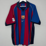 Shop 2001/02 BARCELONA HOME SHIRT (XL) NIKE, classic football shirts, vintage football shirts & retro soccer jerseys at Cult Kits