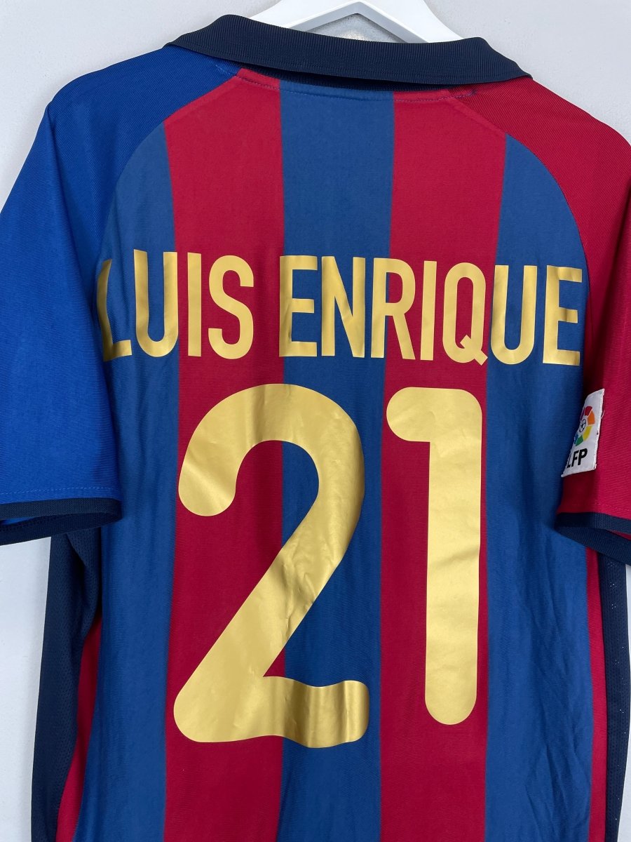 2001/02 BARCELONA LUIS ENRIQUE 21 HOME SHIRT (L) NIKE - Cult Kits - Large - Buy Vintage Football Shirts, Authentic Retro Football Shirts For Sale, Classic Football Shirts & Soccer Jersey