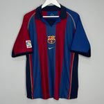 Shop 2001/02 BARCELONA RIVALDO #10 HOME SHIRT (L) NIKE, classic football shirts, vintage football shirts & retro soccer jerseys at Cult Kits