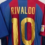 Shop 2001/02 BARCELONA RIVALDO #10 HOME SHIRT (L) NIKE, classic football shirts, vintage football shirts & retro soccer jerseys at Cult Kits
