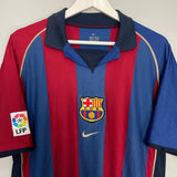 Shop 2001/02 BARCELONA RIVALDO #10 HOME SHIRT (L) NIKE, classic football shirts, vintage football shirts & retro soccer jerseys at Cult Kits