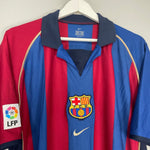 Shop 2001/02 BARCELONA RIVALDO #10 HOME SHIRT (XL) NIKE, classic football shirts, vintage football shirts & retro soccer jerseys at Cult Kits