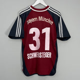 Shop 2001/02 BAYERN MUNICH SCHWEINSTEIGER #31 HOME SHIRT (M) ADIDAS, classic football shirts, vintage football shirts & retro soccer jerseys at Cult Kits