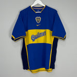 Shop 2001/02 BOCA JUNIORS ROMAN #10 HOME SHIRT (L) NIKE, classic football shirts, vintage football shirts & retro soccer jerseys at Cult Kits