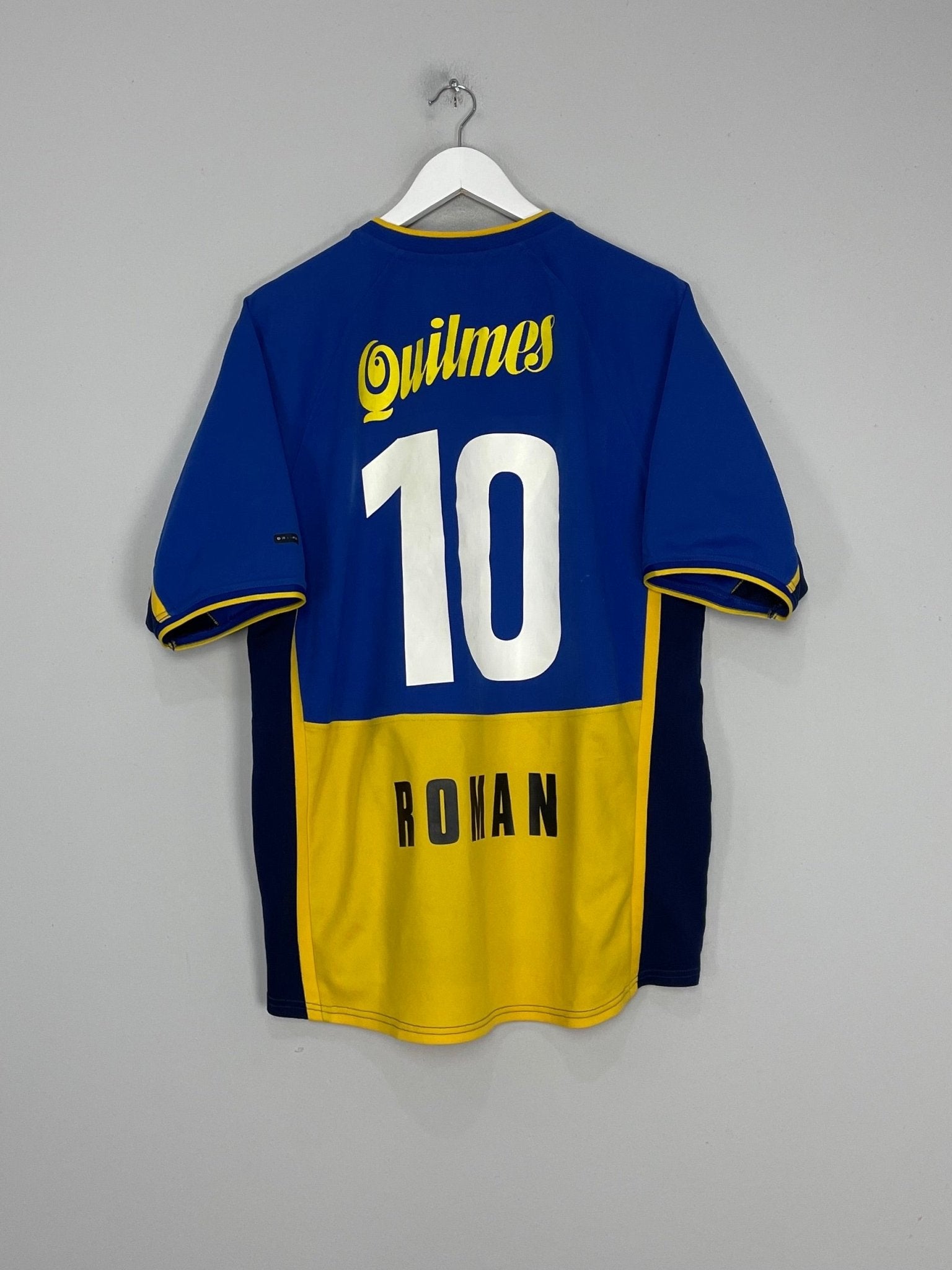Shop 2001/02 BOCA JUNIORS ROMAN #10 HOME SHIRT (L) NIKE, classic football shirts, vintage football shirts & retro soccer jerseys at Cult Kits