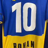 Shop 2001/02 BOCA JUNIORS ROMAN #10 HOME SHIRT (L) NIKE, classic football shirts, vintage football shirts & retro soccer jerseys at Cult Kits