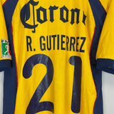Shop 2001/02 CLUB AMERICA R.GUTIERREZ #21 HOME SHIRT (M) NIKE, classic football shirts, vintage football shirts & retro soccer jerseys at Cult Kits