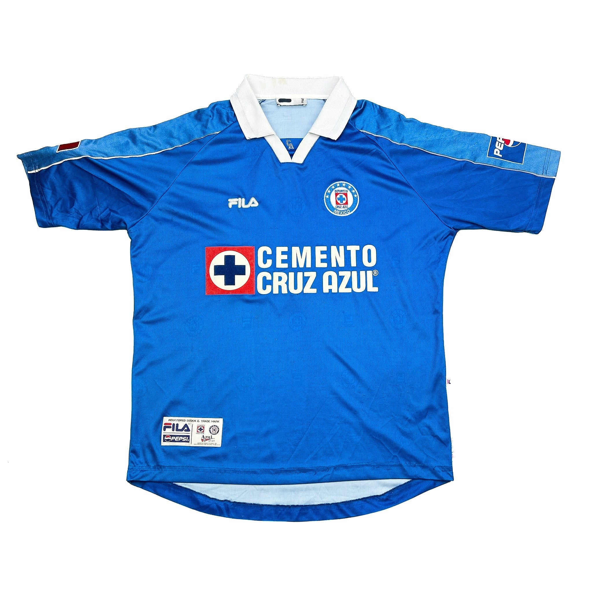 Buy 2001/02 CRUZ AZUL ALMAGUER 7 *PLAYER ISSUE* HOME SHIRT (L) FILA ~ Free worldwide shipping available ~ Authentic Vintage Football Shirts from Cult Kits