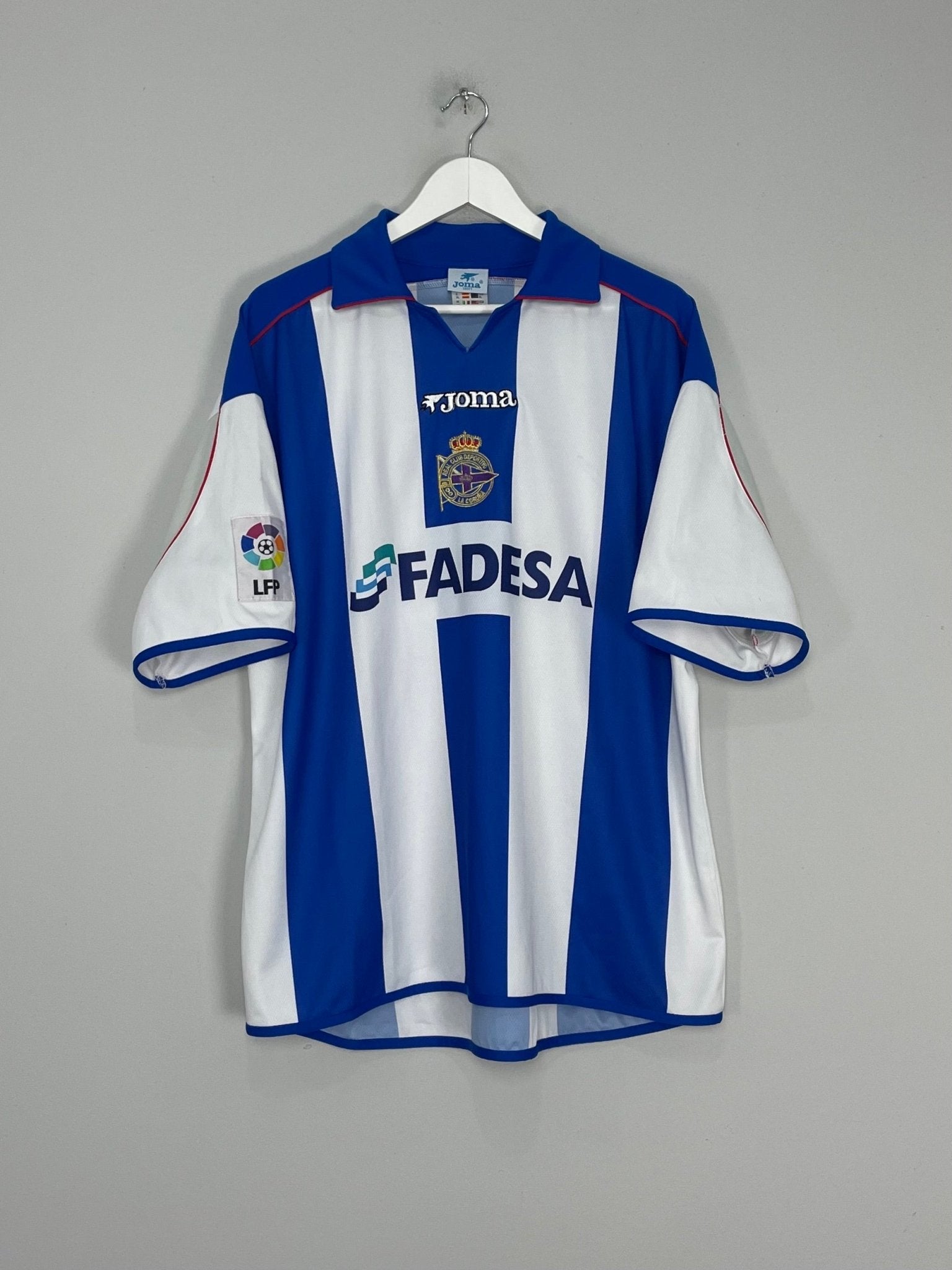 Shop 2001/02 DEPORTIVO LA CORUNA DJALMINHA #8 HOME SHIRT (XL) JOMA, classic football shirts, vintage football shirts & retro soccer jerseys at Cult Kits