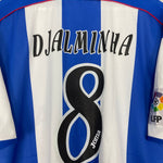 Shop 2001/02 DEPORTIVO LA CORUNA DJALMINHA #8 HOME SHIRT (XL) JOMA, classic football shirts, vintage football shirts & retro soccer jerseys at Cult Kits