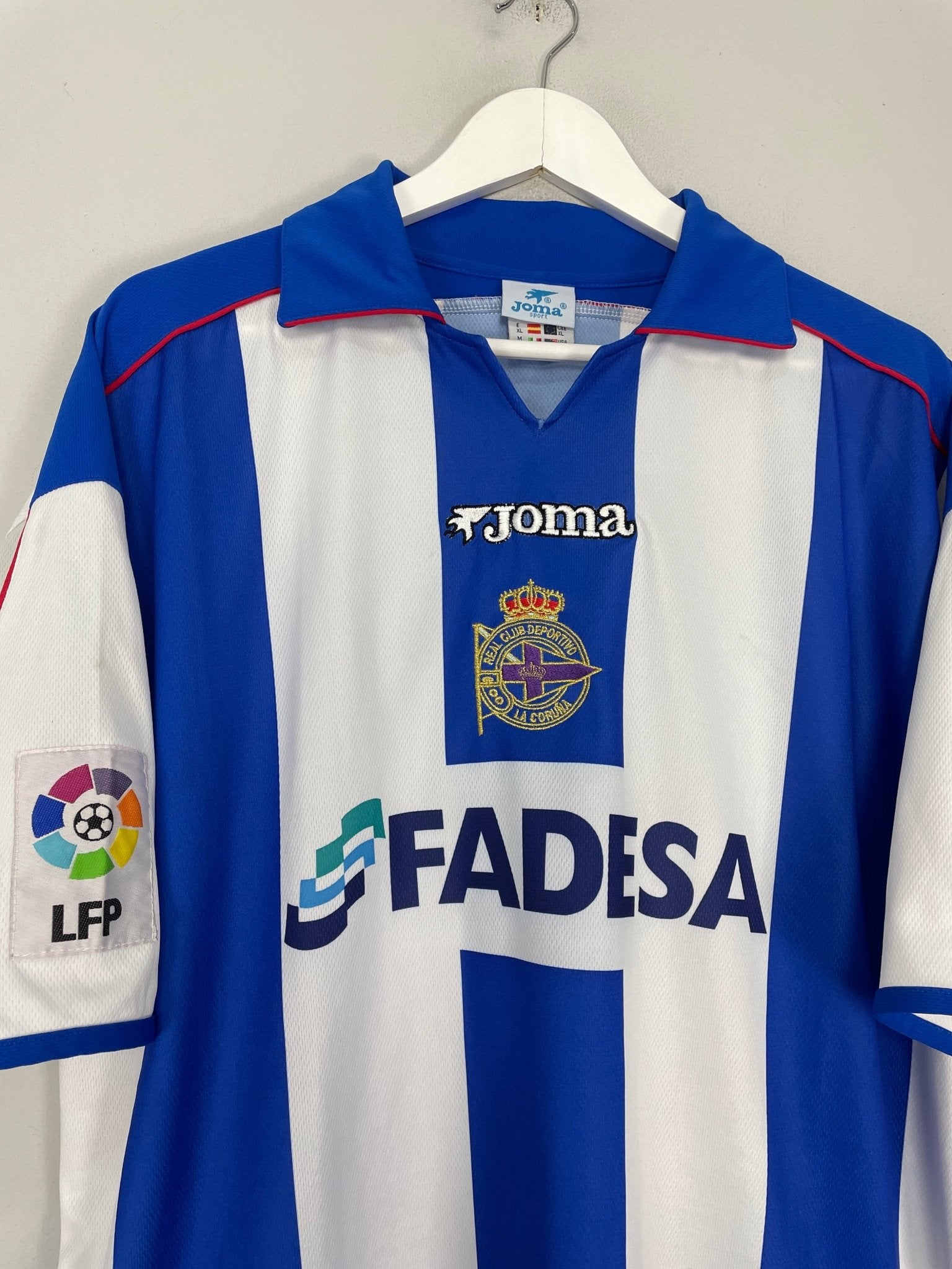 Shop 2001/02 DEPORTIVO LA CORUNA DJALMINHA #8 HOME SHIRT (XL) JOMA, classic football shirts, vintage football shirts & retro soccer jerseys at Cult Kits