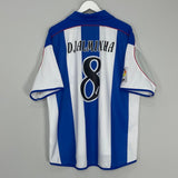 Shop 2001/02 DEPORTIVO LA CORUNA DJALMINHA #8 HOME SHIRT (XL) JOMA, classic football shirts, vintage football shirts & retro soccer jerseys at Cult Kits