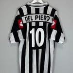 Shop 2001/02 JUVENTUS DEL PIERO #10 HOME SHIRT (L) LOTTO, classic football shirts, vintage football shirts & retro soccer jerseys at Cult Kits