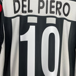 Shop 2001/02 JUVENTUS DEL PIERO #10 HOME SHIRT (M) LOTTO, classic football shirts, vintage football shirts & retro soccer jerseys at Cult Kits