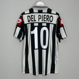 Shop 2001/02 JUVENTUS DEL PIERO #10 HOME SHIRT (M) LOTTO, classic football shirts, vintage football shirts & retro soccer jerseys at Cult Kits