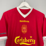 Shop 2001/02 LIVERPOOL C/L HOME SHIRT (M) REEBOK, classic football shirts, vintage football shirts & retro soccer jerseys at Cult Kits