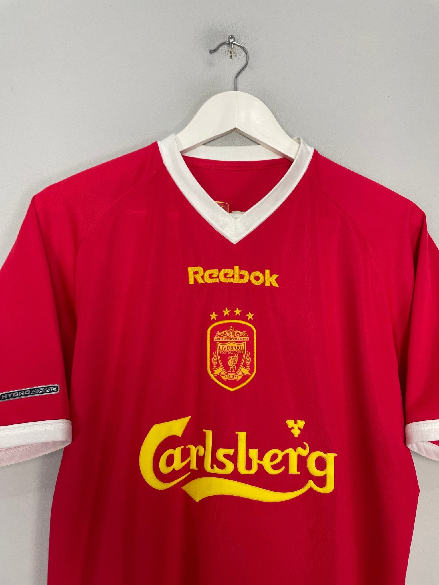 Shop 2001/02 LIVERPOOL C/L HOME SHIRT (M) REEBOK, classic football shirts, vintage football shirts & retro soccer jerseys at Cult Kits