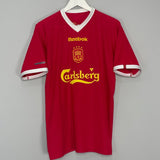 Shop 2001/02 LIVERPOOL C/L HOME SHIRT (M) REEBOK, classic football shirts, vintage football shirts & retro soccer jerseys at Cult Kits
