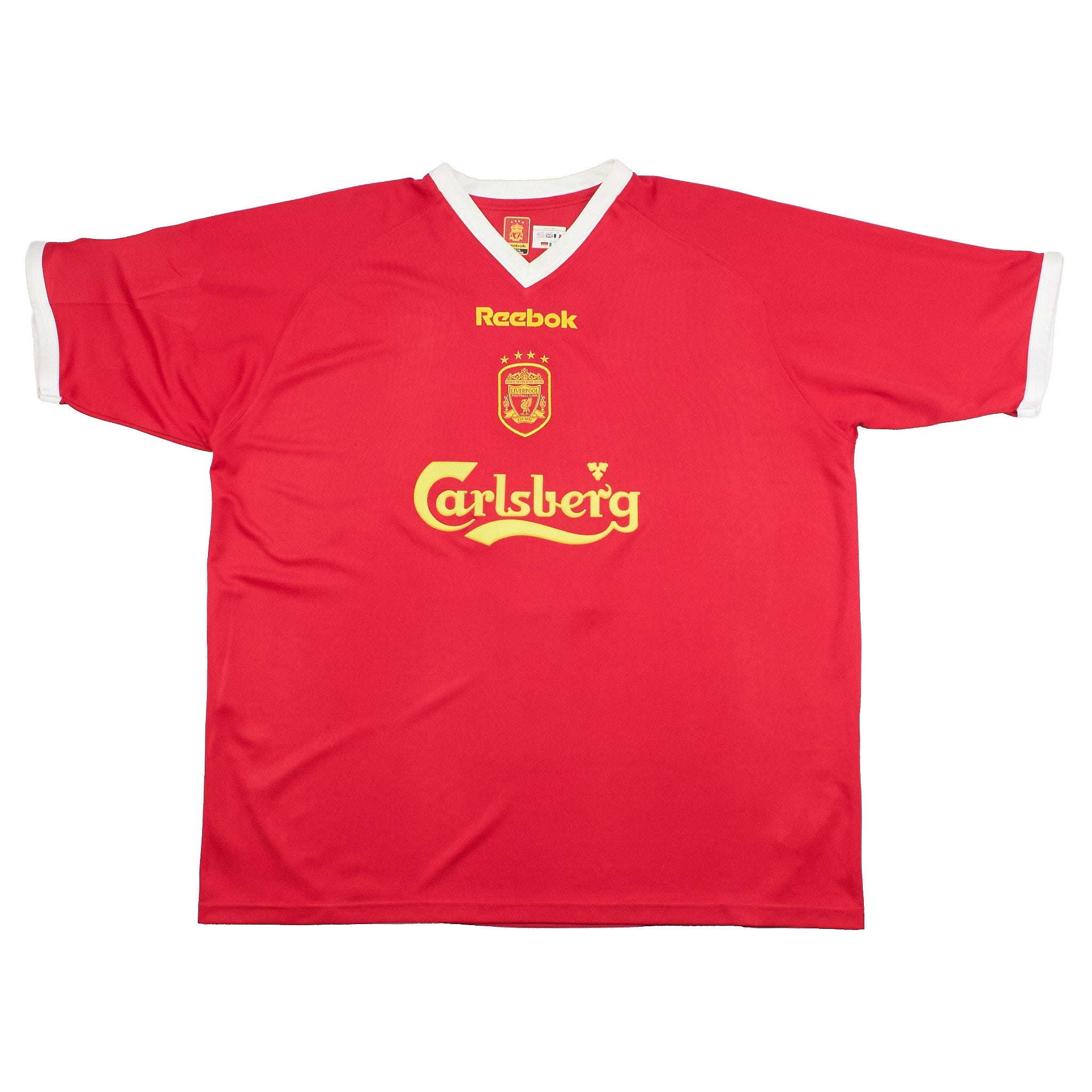 Buy 2001/02 Liverpool Gerrard 8 UCL Home Shirt (XXL) Reebok ~ Free worldwide shipping ~ Authentic Vintage Football Shirts from Cult Kits