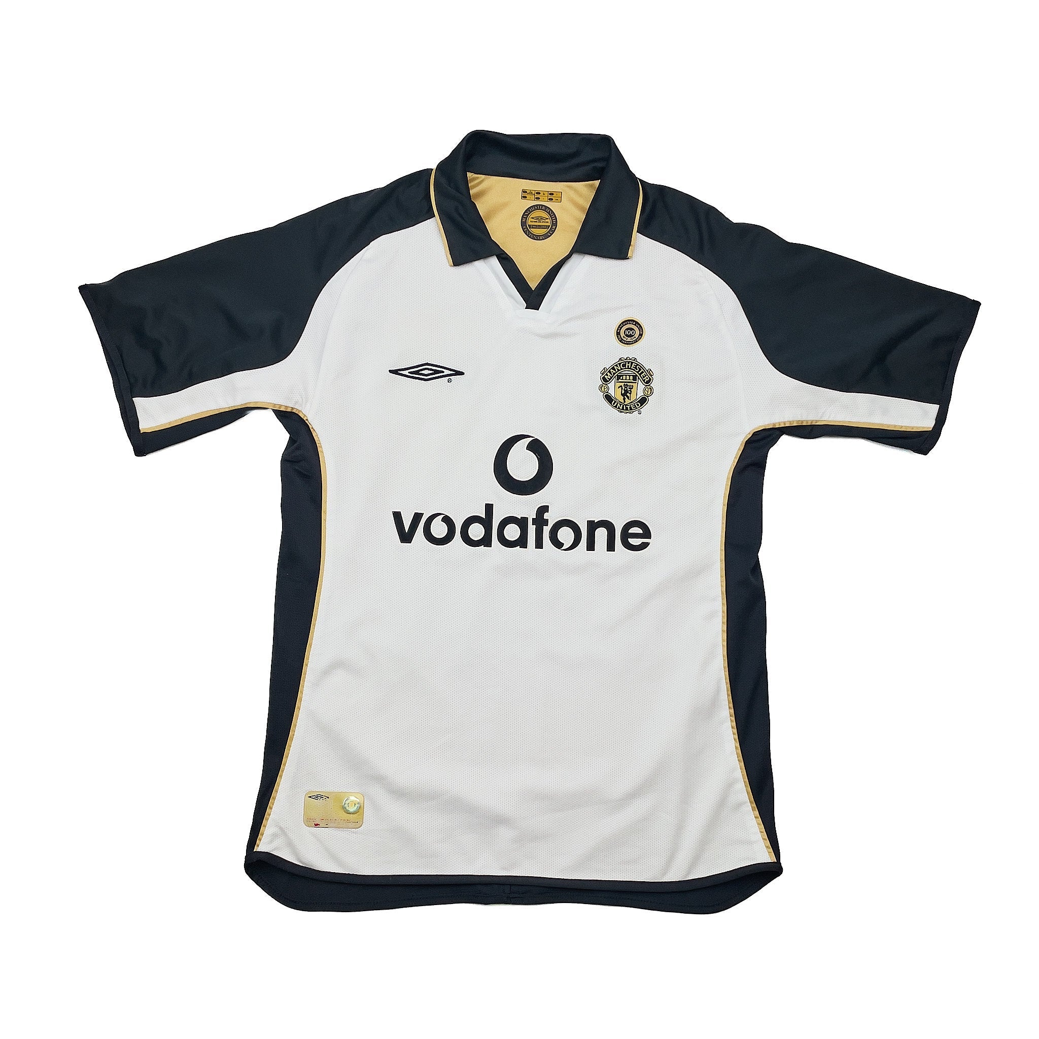 Buy 2001/02 Manchester United Beckham 7 *Centenary* Away/Third Shirt (L) Umbro ~ Free worldwide shipping ~ Authentic Vintage Football Shirts from Cult Kits