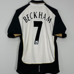 Shop 2001/02 MANCHESTER UNITED BECKHAM #7 *CENTENARY* AWAY/THIRD SHIRT (M) UMBRO, classic football shirts, vintage football shirts & retro soccer jerseys at Cult Kits